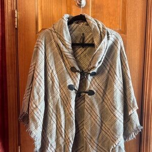 Plaid Toggle Women's Cape